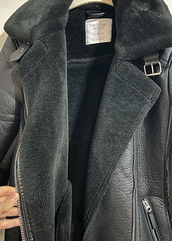 Siyah Deri Biker Ceket - Görsel 5