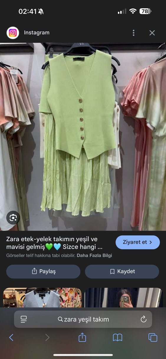 Pastel yeşil Piliseli Midi Kadın Takım Elbise - Görsel 2