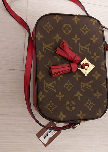 Louis Vuitton Kırmızı Püsküllü ORİJİNAL Louis Vuitton Deri Çanta