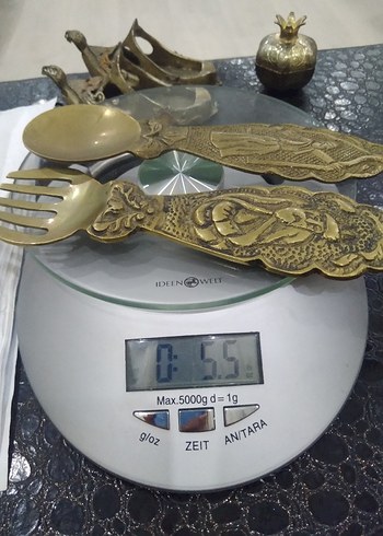 Diğer Parlak Altın Renkli Eskitme Kaşık ve Çatal