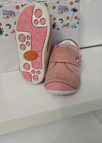Kız Bebek Pembe İlk Adım Ayakkabısı Velcro - Görsel 5