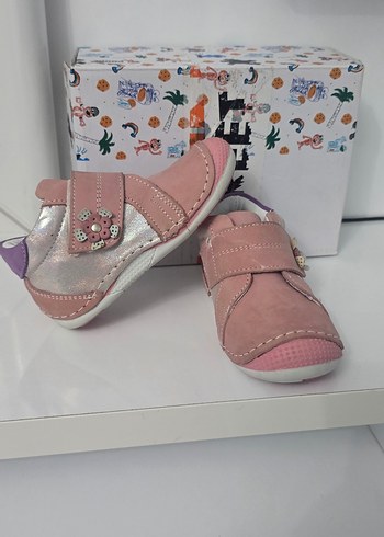 Kız Bebek Pembe İlk Adım Ayakkabısı Velcro - Görsel 3
