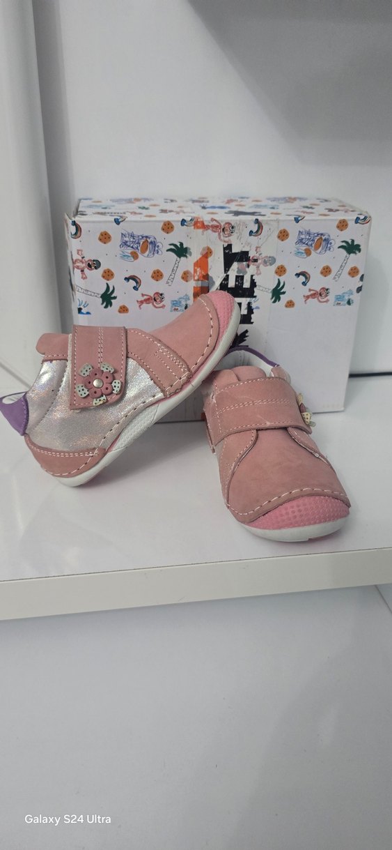 Kız Bebek Pembe İlk Adım Ayakkabısı Velcro - Görsel 3