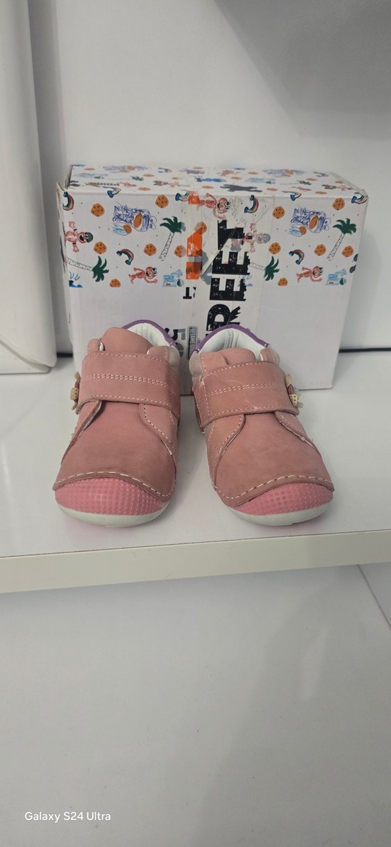 Kız Bebek Pembe İlk Adım Ayakkabısı Velcro - Görsel 2