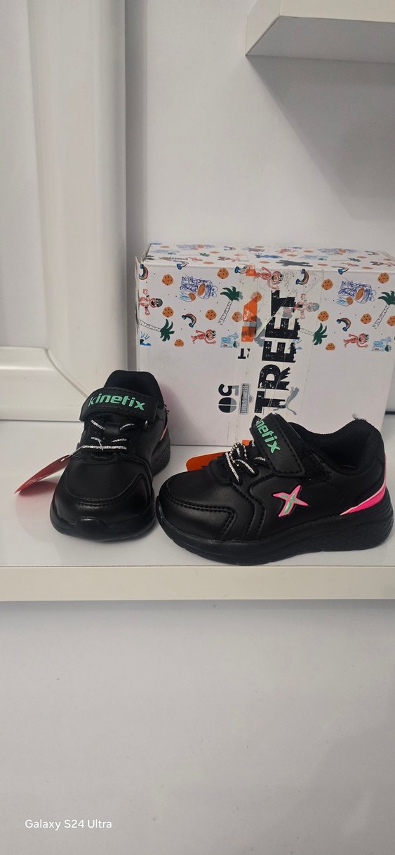 Siyah Erkek Çocuk Spor Ayakkabısı Velcro - Görsel 2