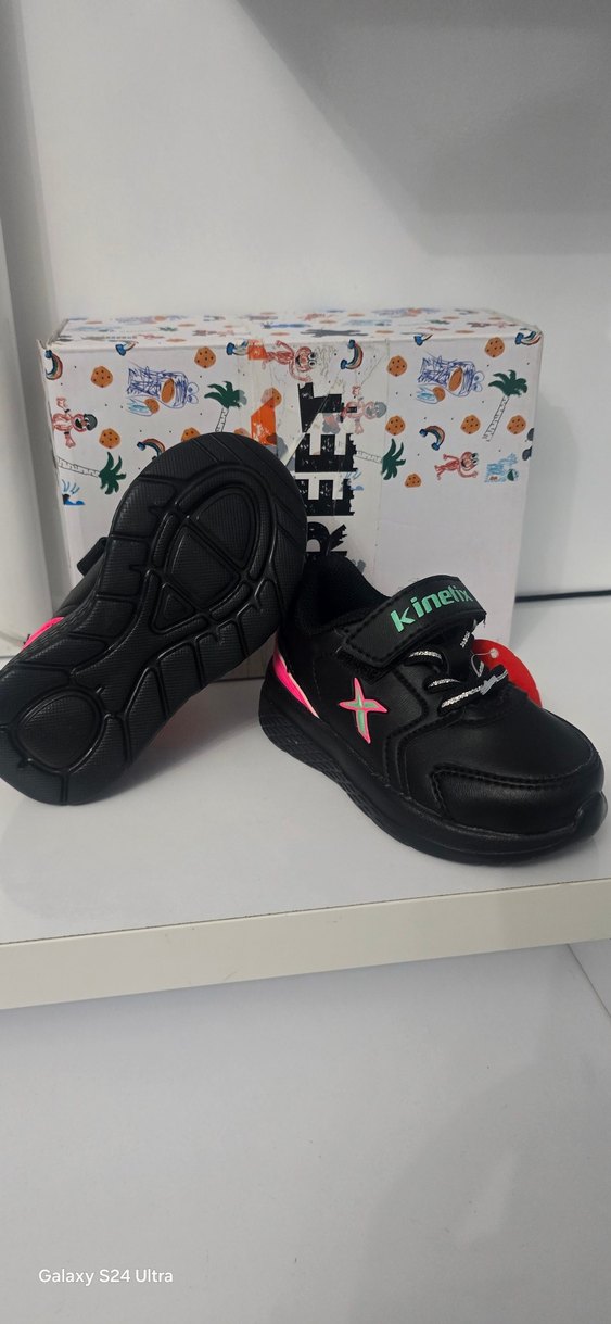 Siyah Erkek Çocuk Spor Ayakkabısı Velcro - Görsel 5