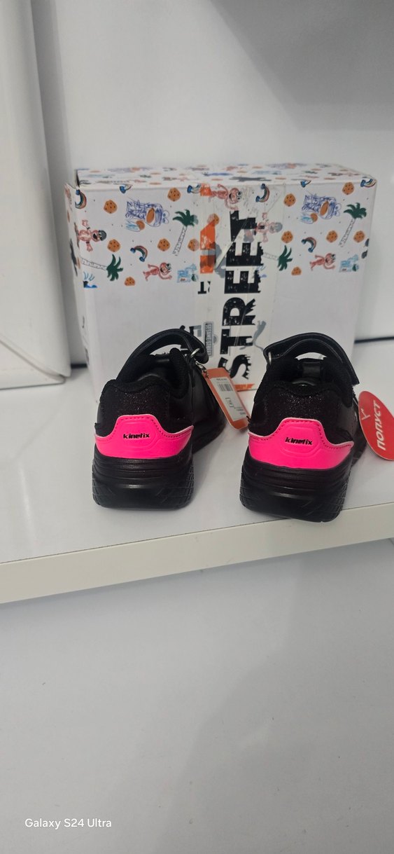 Siyah Erkek Çocuk Spor Ayakkabısı Velcro - Görsel 3