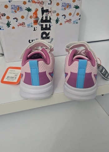Kız Çocuk Pembe Spor Ayakkabı Velcro - Görsel 4