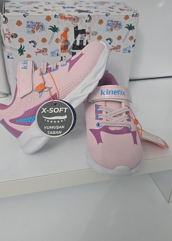 Kız Çocuk Pembe Spor Ayakkabı Velcro - Görsel 3