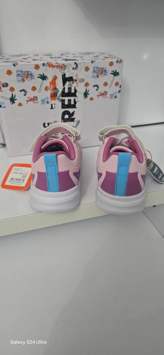 Kız Çocuk Pembe Spor Ayakkabı Velcro - Görsel 4