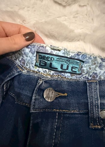 Kadın Mavi  Mini Kot Şort - Görsel 5