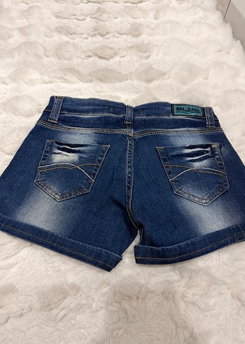 Kadın Mavi  Mini Kot Şort - Görsel 6