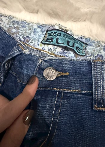 Kadın Mavi  Mini Kot Şort - Görsel 3