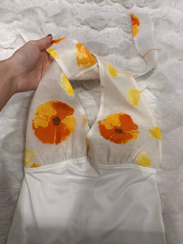 Çiçek Desenli Askısız kadın bluz - Görsel 3