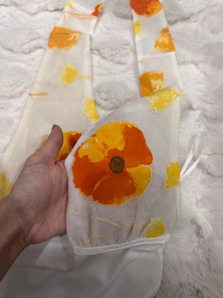 Çiçek Desenli Askısız kadın bluz - Görsel 5