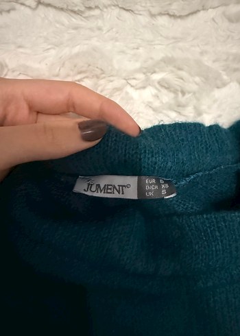 Turkuaz straplez Kadın Kazak - Görsel 2