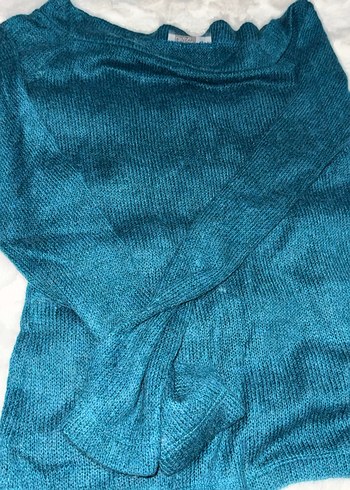 Turkuaz straplez Kadın Kazak - Görsel 4