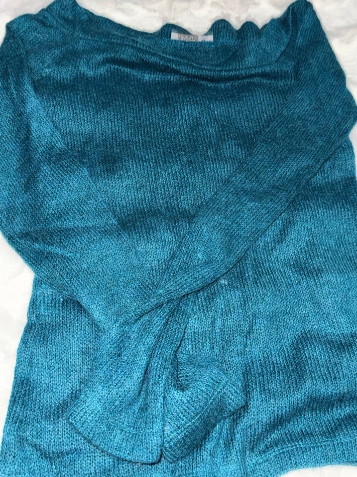 Turkuaz straplez Kadın Kazak - Görsel 4