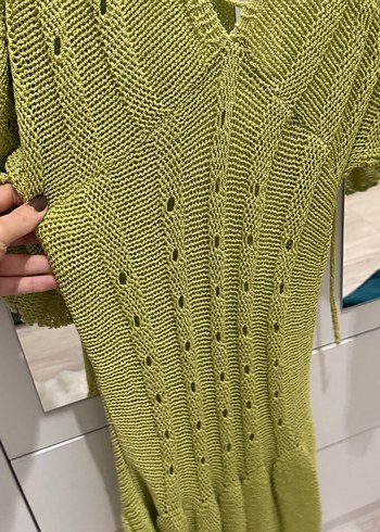 Bohem V Yaka  Örgü yazlık elbise - Görsel 4