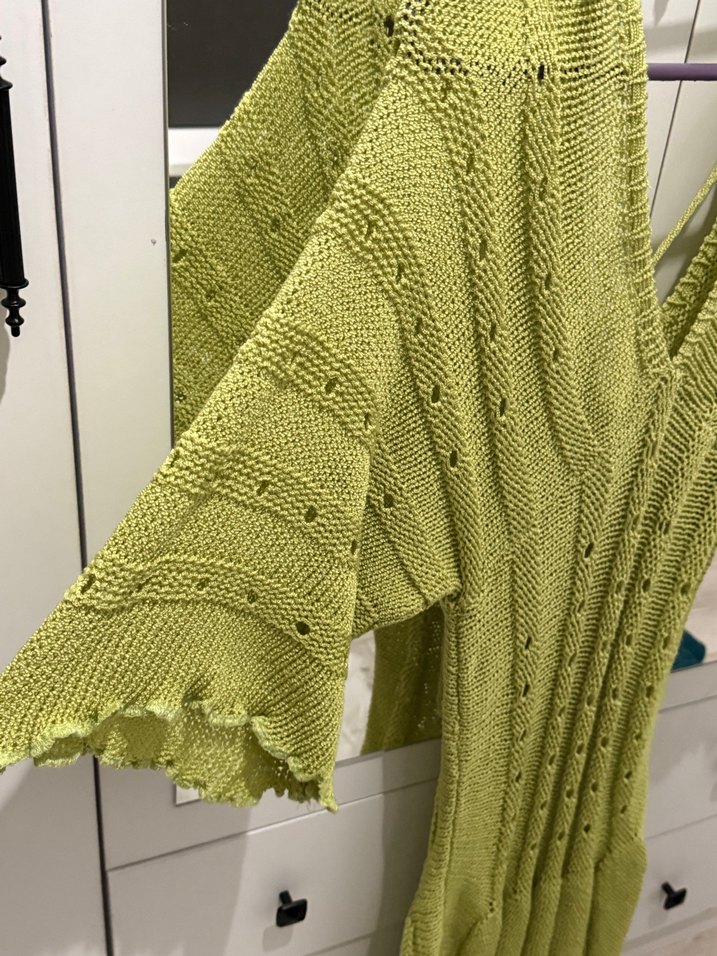 Bohem V Yaka  Örgü yazlık elbise - Görsel 3