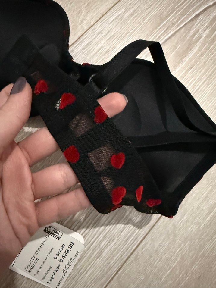 Kırmızı destekli Sütyen - Görsel 4