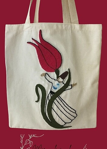 Semazen Punch işlemeli totebag