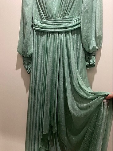 Zara Eser abiye mint yeşili
