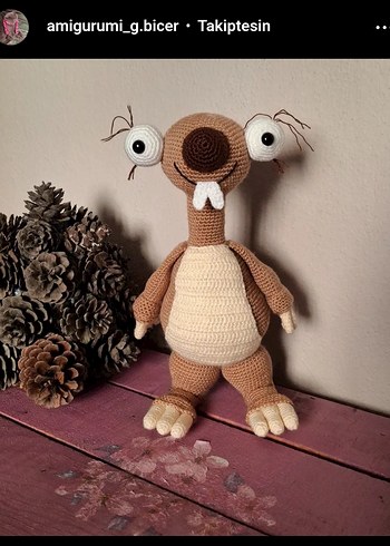 Kahverengi Amigurumi Peluş Oyuncak