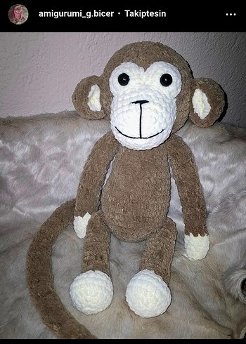 El Yapımı Amigurumi Maymun Peluş Oyuncak
