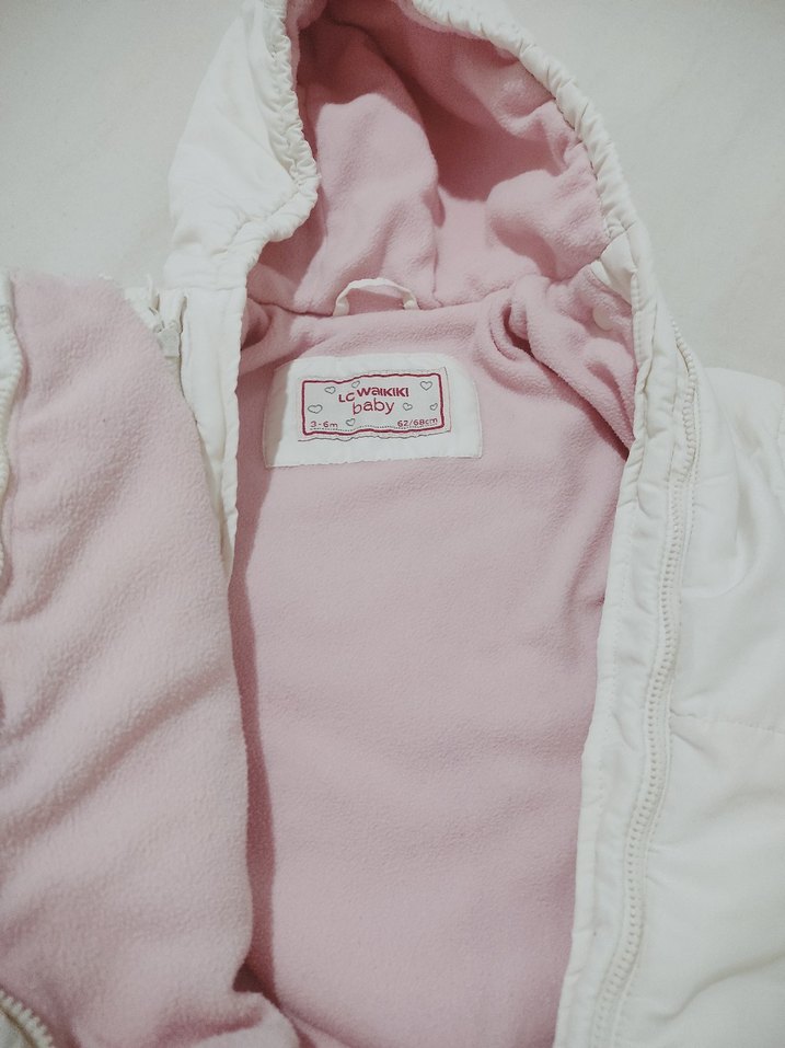 Beyaz Kürklü Bebek Kız Tulumu - Görsel 5