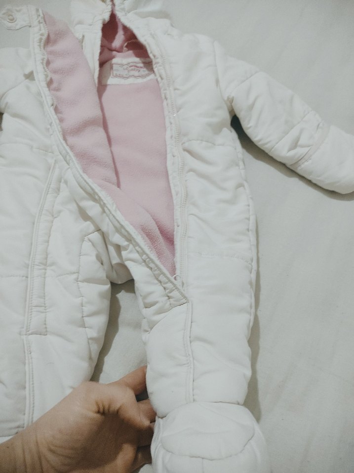 Beyaz Kürklü Bebek Kız Tulumu - Görsel 3