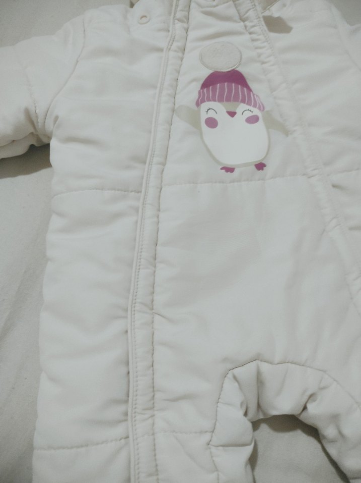 Beyaz Kürklü Bebek Kız Tulumu - Görsel 2