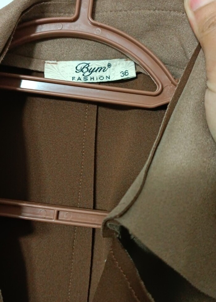 Süet trençkot 36 beden - Görsel 3