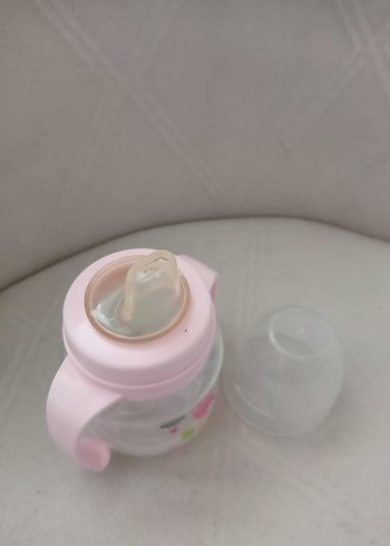 wee baby Pembe Kulplu Bebek Biberonu alıştırma bardağı - Görsel 4