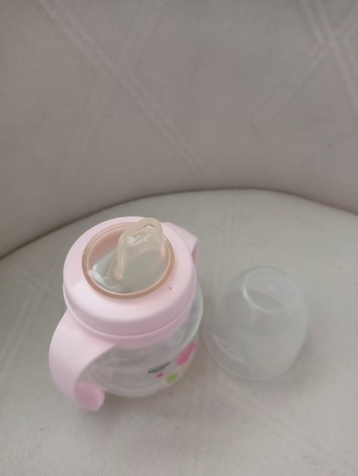 wee baby Pembe Kulplu Bebek Biberonu alıştırma bardağı - Görsel 4