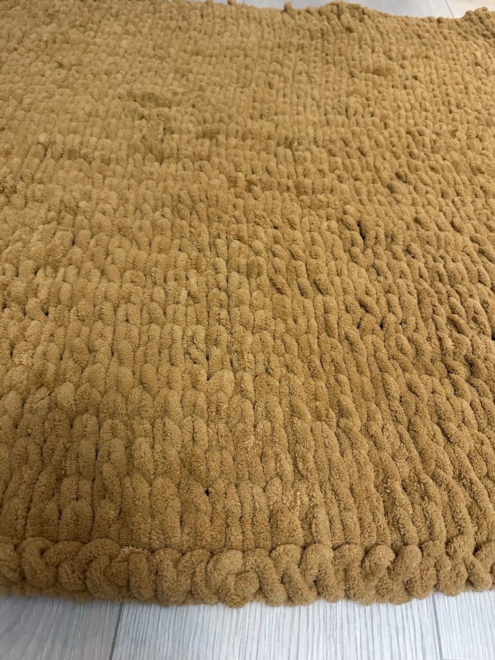 Kahverengi Parlak Örgü Çocuk Battaniyesi - Görsel 2