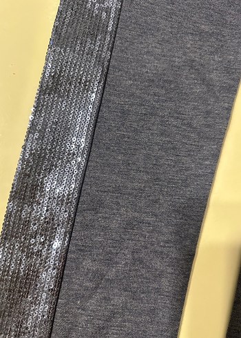 Mavi Denim Parlak Şeritli tayt - Görsel 2