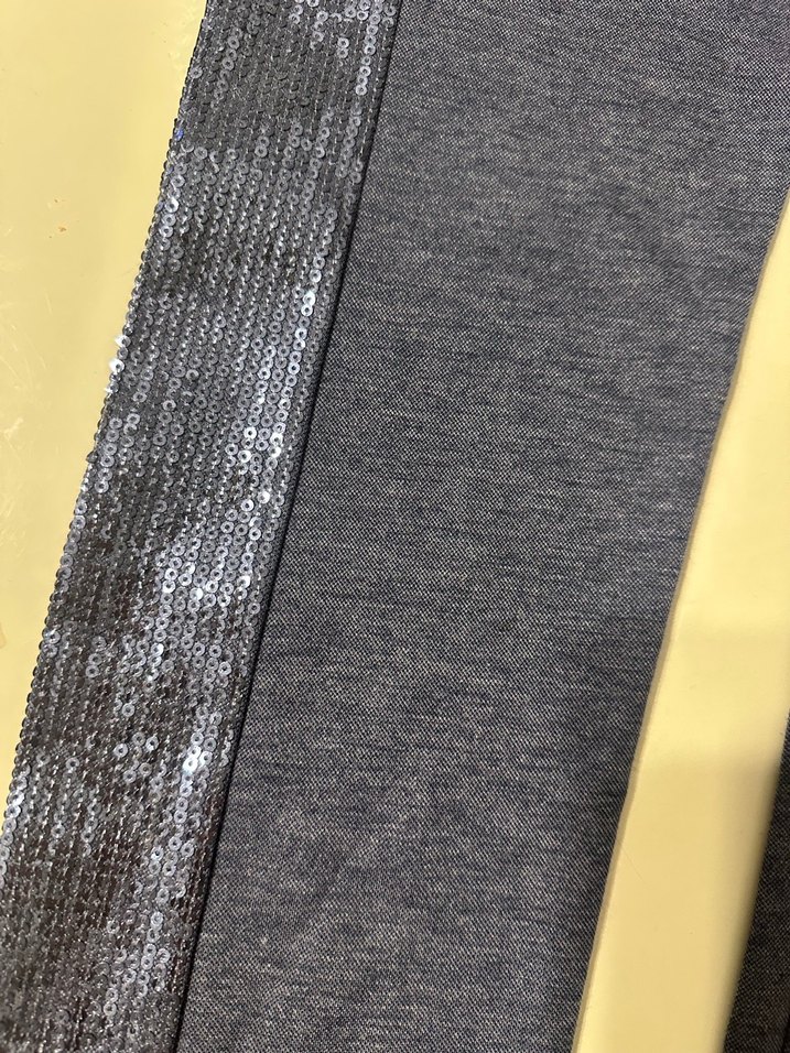 Mavi Denim Parlak Şeritli tayt - Görsel 2