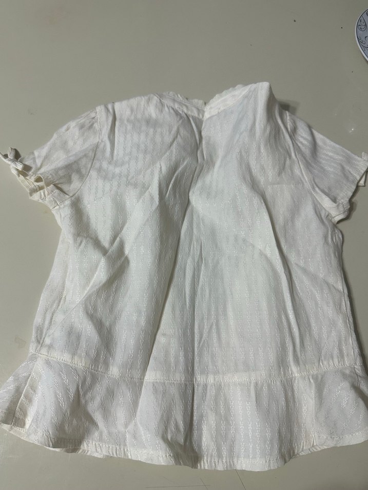 Kız Çocuk Kısa Kollu krem Gömlek - Görsel 2