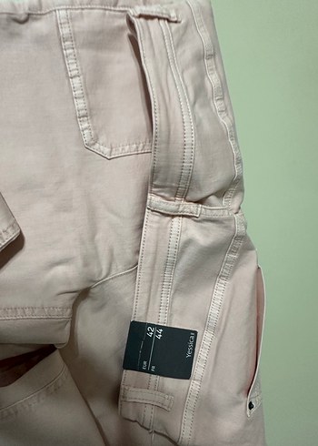 Pembe Midi Denim Kadın Pantolon - Görsel 3