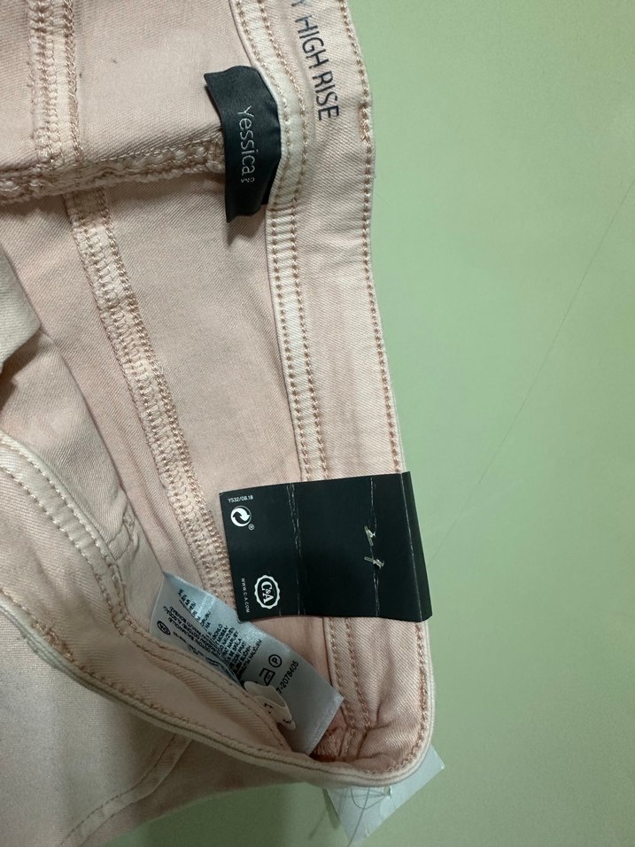 Pembe Midi Denim Kadın Pantolon - Görsel 2