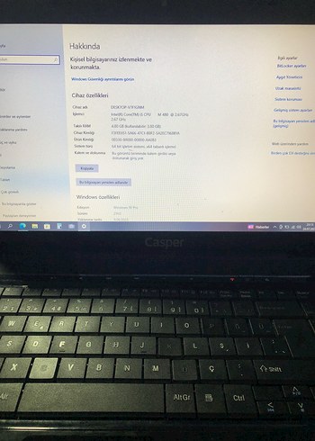  Beden Renk Casper Siyah Dizüstü Bilgisayar