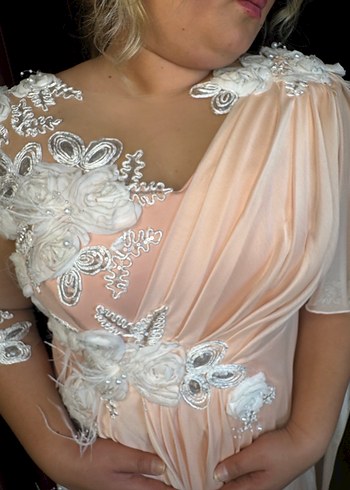 Tasarım şifon 3d Nişan elbisesi - Görsel 2