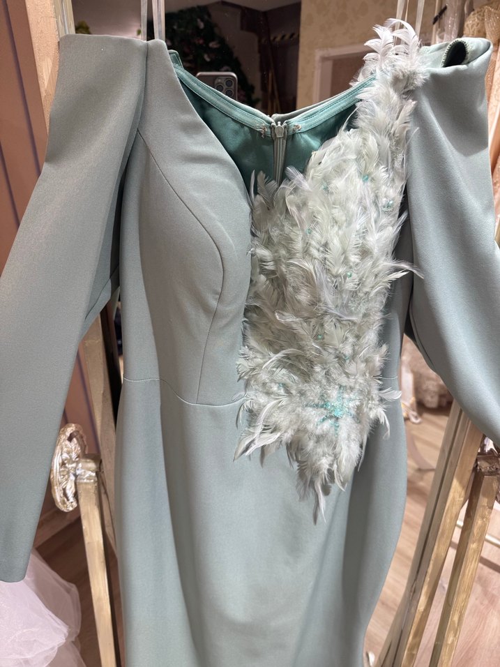 Mint yeşili Couture tasarım - Görsel 4