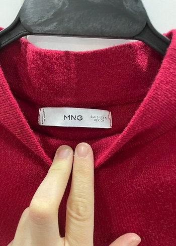 Bordo Örme Uzun Kollu Uzun Elbise - Görsel 2