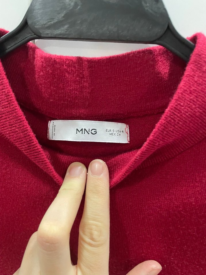 Bordo Örme Uzun Kollu Uzun Elbise - Görsel 2