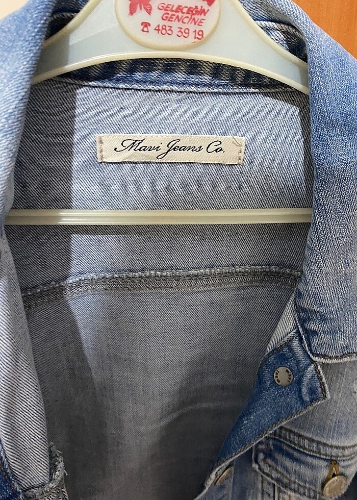 Mavi jeans ceket - Görsel 4