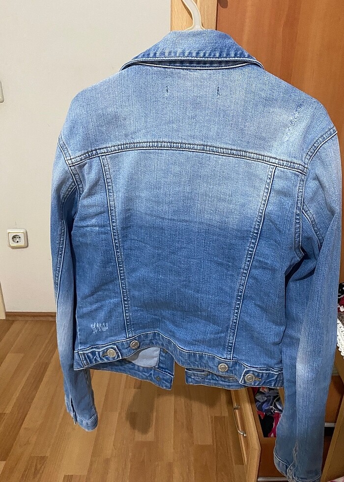 Mavi jeans ceket - Görsel 2