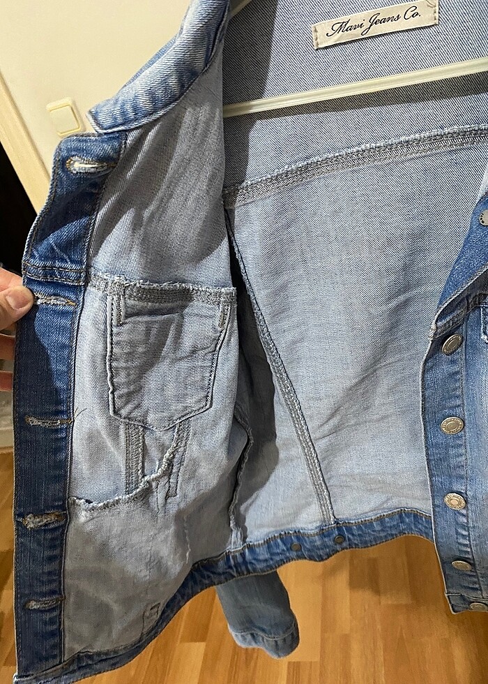 Mavi jeans ceket - Görsel 3