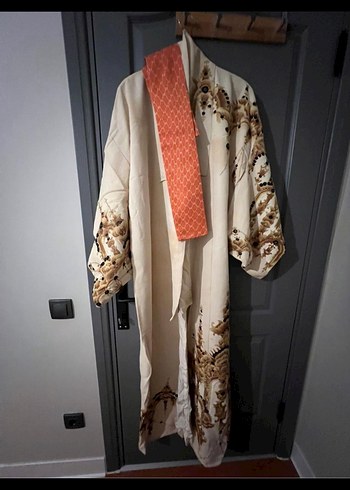 Nakışlı Uzun Japon Kimono - Görsel 2